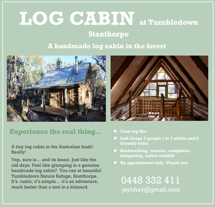 tumbledown log cabin